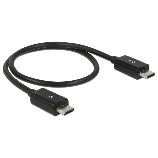Delock Tápfeszültség-megosztó kábel Micro USB-B dugó > Micro USB-B dugó OTG