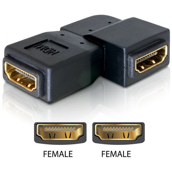 Delock adapter HDMI anya > HDMI anya 90  balra