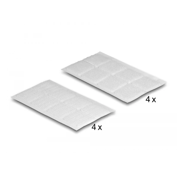 Delock Tépőzáras kocka darabok, öntapadós 64 db.-os fehér