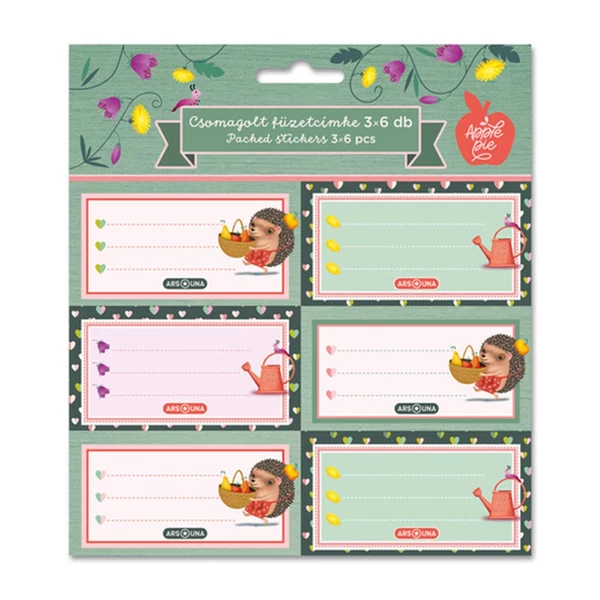 Ars Una: Apple Pie Süni mintás csomagolt füzetcímke 3x6db-os