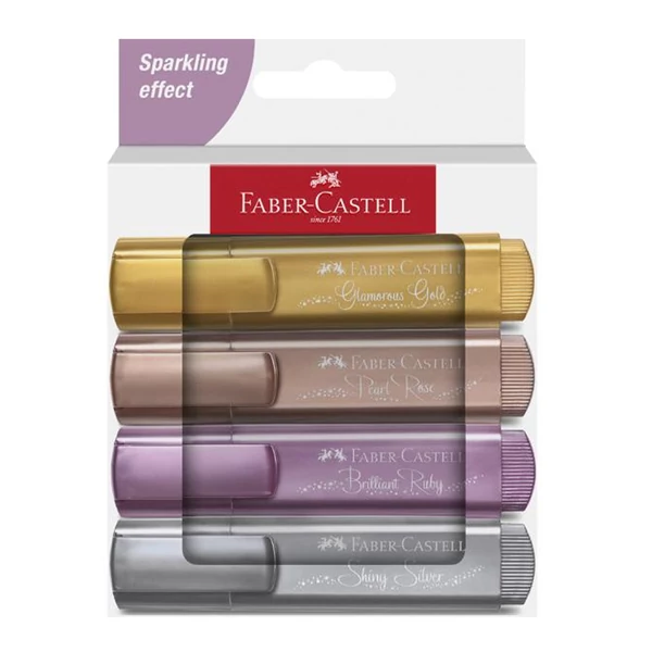 Faber-Castell: 1546 Metál 4 db-os szövegkiemelő filctoll szett