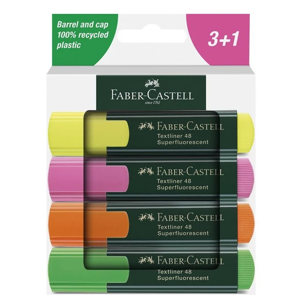 Faber-Castell: 1548 Superfluorescent 4 db-os szövegkiemelő filc szett