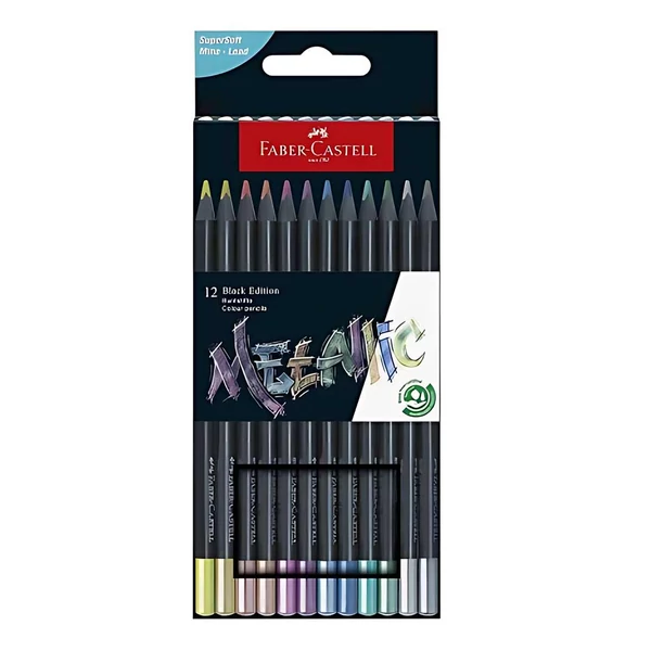 Faber-Castell: Black edition metál színű színesceruza készlet 12db