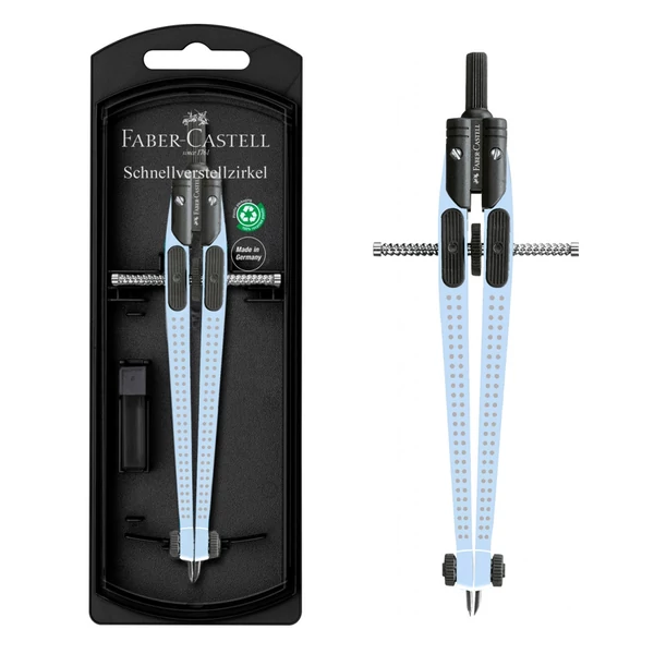 Faber-Castell: GRIP égkék körzőszett gyorsállítóval