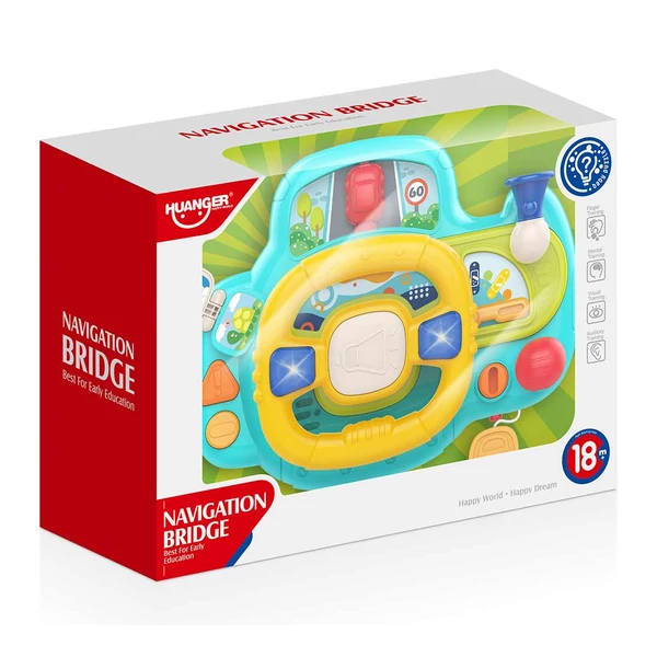 Happy World: Multifunkciós kormánykerék fény és hang effektekkel 23x17,5cm