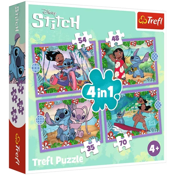 Disney Lilo&Stitch őrült napja 4 az 1-ben puzzle szett - Trefl