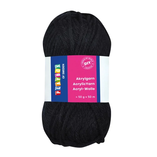 PlayBox: Akril fonal 50g fekete