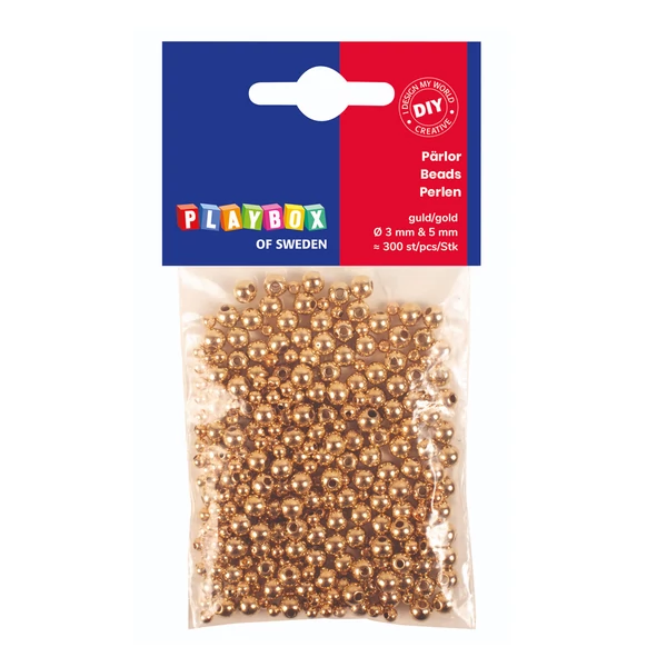 PlayBox: Arany kerek gyöngy szett 300 db-os