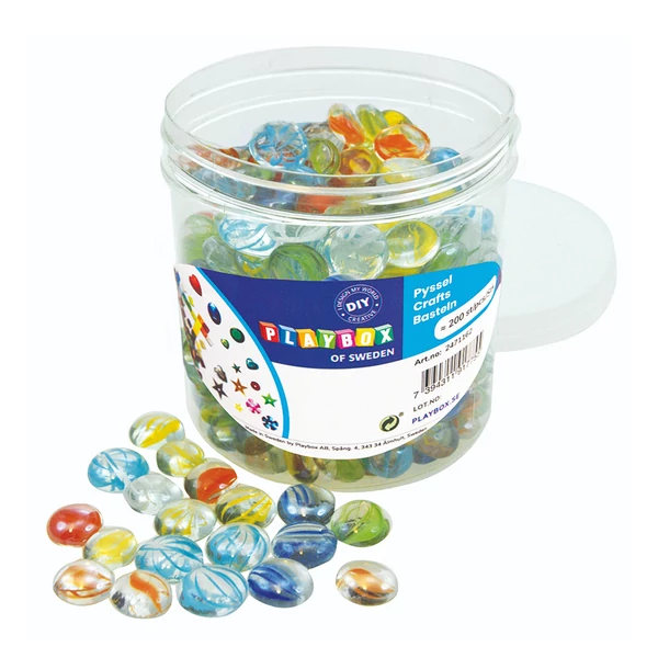 PlayBox: Átlátszó üvegkavics szett 200db-os