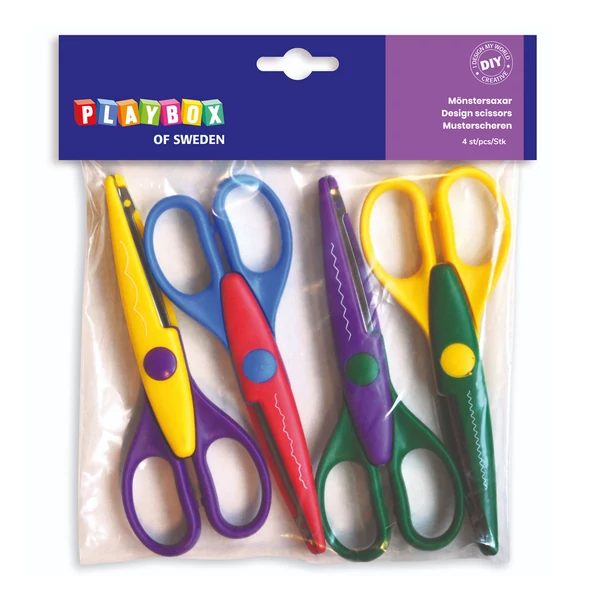 PlayBox: Cikk-cakk olló szett 4db-os
