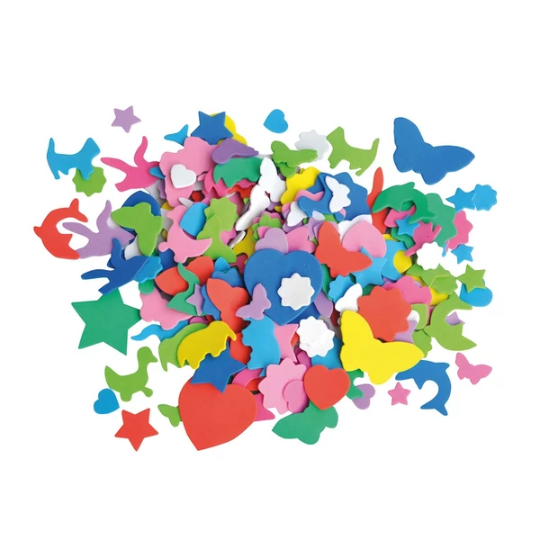 PlayBox: Dekorációs habszivacs figurák különböző színekben és formákban 250db-os csomag