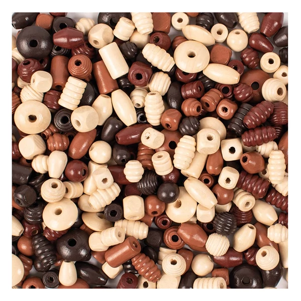 PlayBox: Fa gyöngyök természetes színekben 250g-os csomag