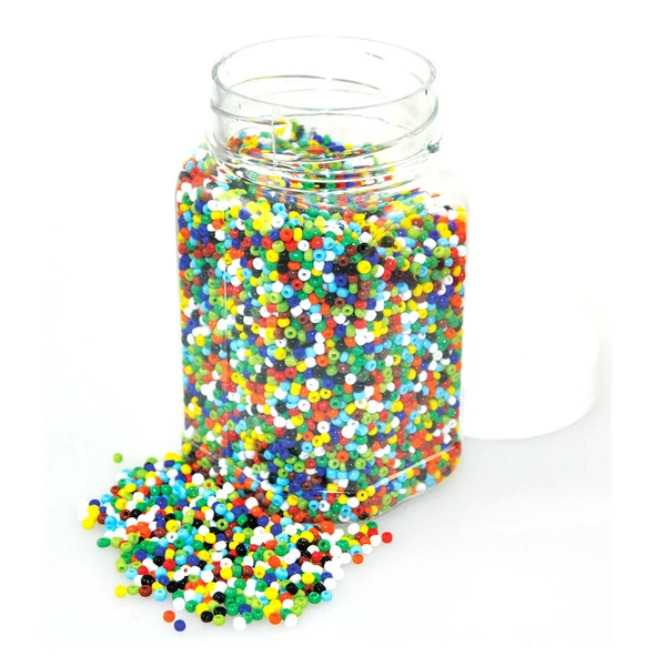 PlayBox: Fűzhető színes műanyag gyöngyök 2-3 mm 500g-os csomag