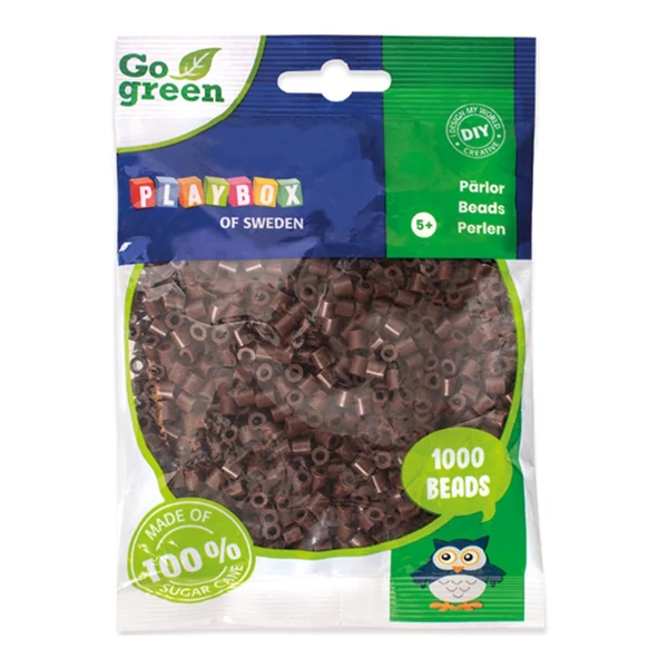PlayBox: Go Green 5mm-es MIDI vasalható gyöngy 1000db-os barna színben
