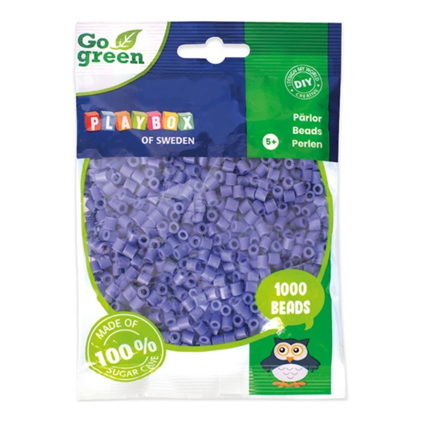 PlayBox: Go Green 5mm-es MIDI vasalható gyöngy 1000db-os lila színben