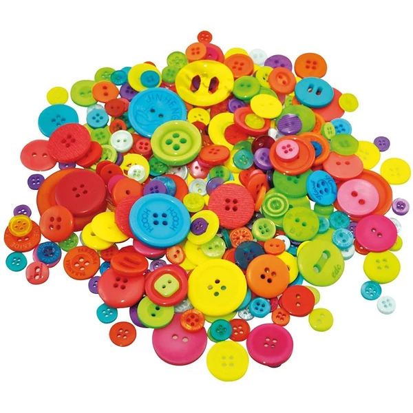 PlayBox: Színes gombok különböző méretben 500g-os csomag