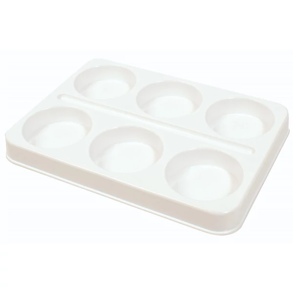 PlayBox: Üres 6 férőhelyes festőpaletta 57mm-es korongokhoz 6db