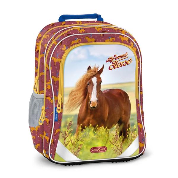 Ars Una: My Sweet Horse ergo-fit lekerekített iskolatáska, hátizsák 34x40x21cm