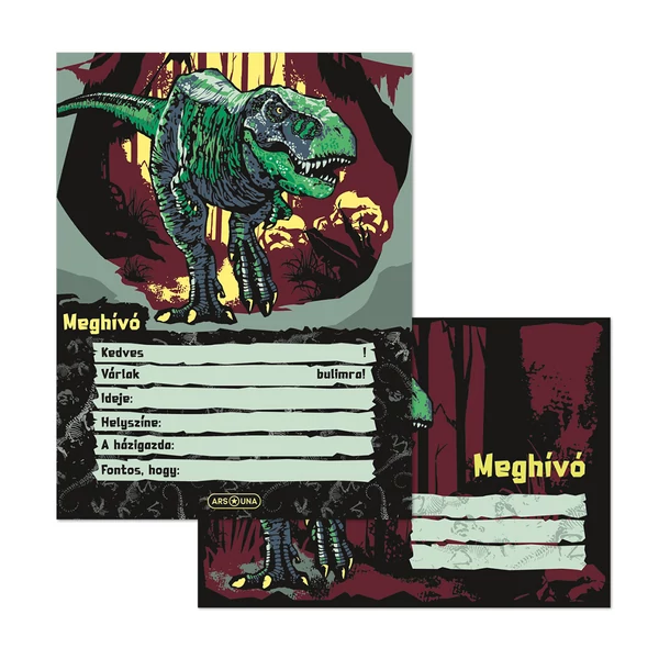 Ars Una: T-rex 10 db-os meghívó szett borítékkal