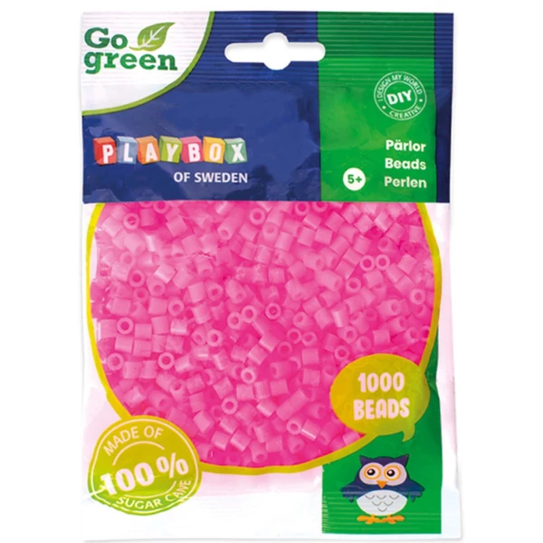 PlayBox: 5mm-es MIDI vasalható gyöngy 1000db-os pink színben