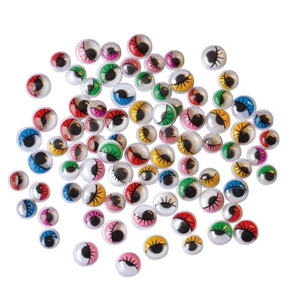 PlayBox: Dekorációs színes szemek pillákkal négy méretben 140db-os készlet