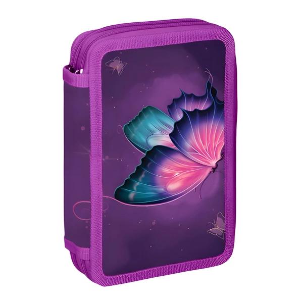 Spirit: Butterfly pillangós kétszintes töltött tollartó 28 db-os 13x6x19,5cm