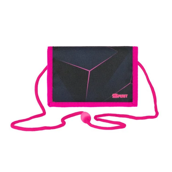 Spirit: Neutral sötétkék-rózsaszín lányos tépőzáras pénztárca 12,5x8,5cm