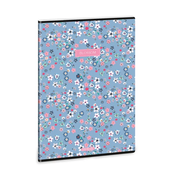 Ars Una: Pearl Blossom kék extra kapcsos vonalas füzet A/4