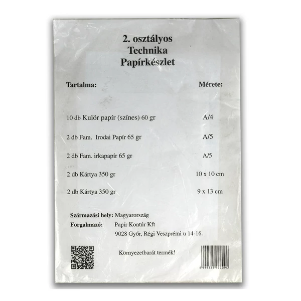 2.osztályos Technika papírkészlet 18db-os