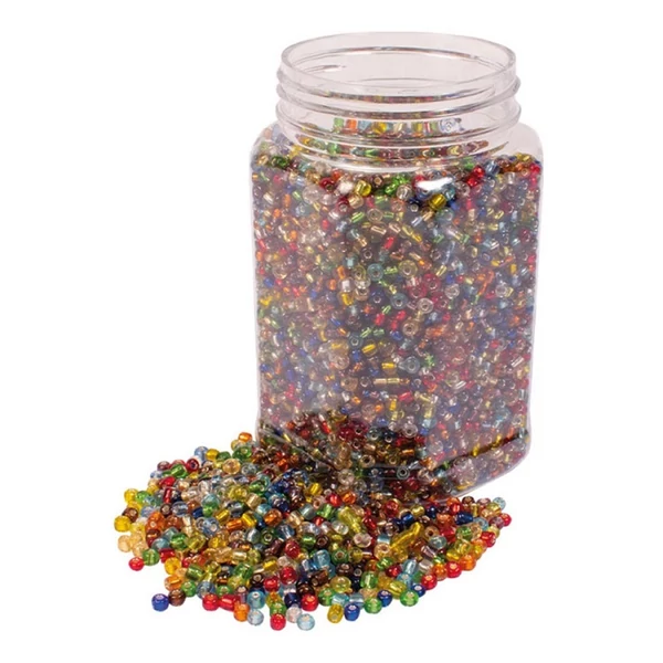 PlayBox: Átlátszó színes üveggyöngy szett 4mm 500gr