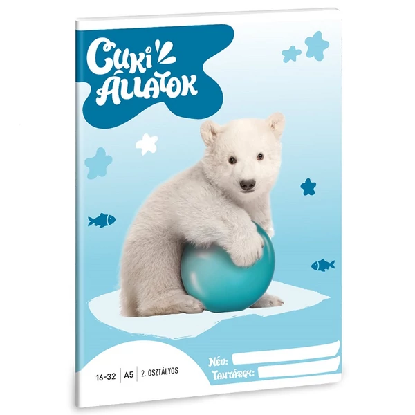 Ars Una: Cuki állatok - Jegesmedve 2.osztályos vonalas füzet A/5