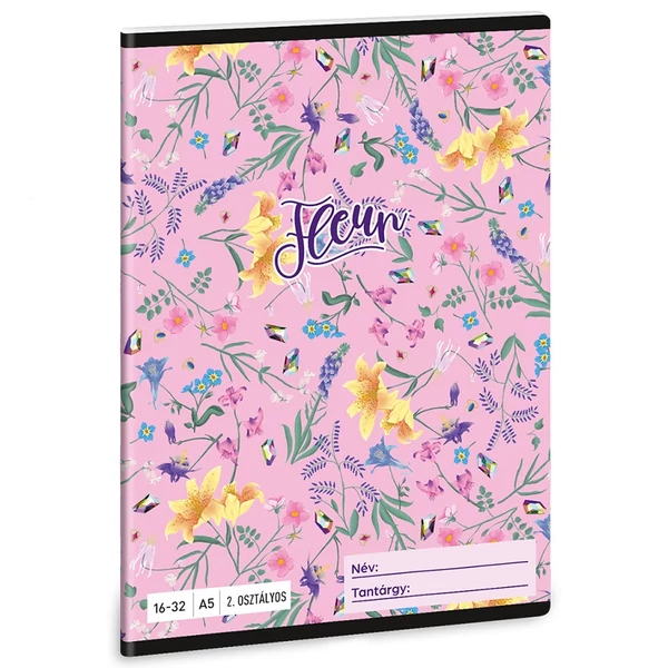 Ars Una: Fleur virágos 2.osztályos vonalas füzet A/5
