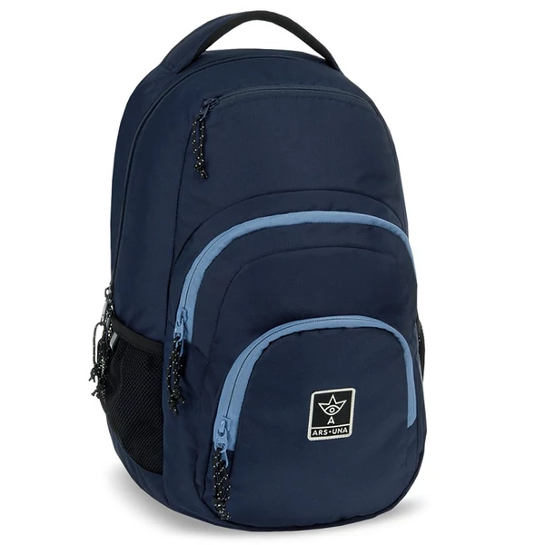 Ars Una: Navy sötétkék AU-2 iskolatáska, hátizsák 32x46x22cm