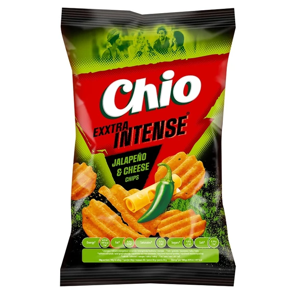 Chio Exxtra Intense sajt és jalapeño chilli ízű burgonyachips 55 g