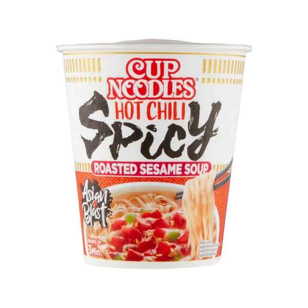 Nissin Cup Noodles fűszeres instant tésztaleves, csípős ízesítéssel ázsiai módra 350ml