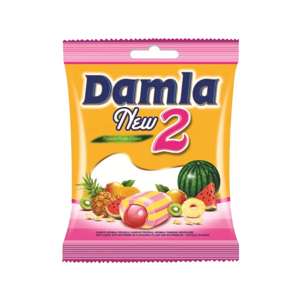 Damla görögdinnye és trópusi gyümölcs ízű cukorka 90g