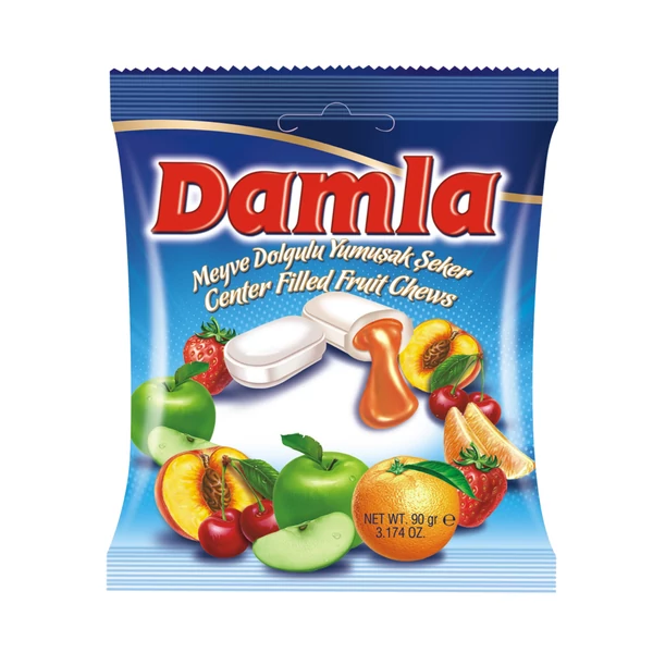 Damla vegyes gyümölcs ízű cukorka 90g