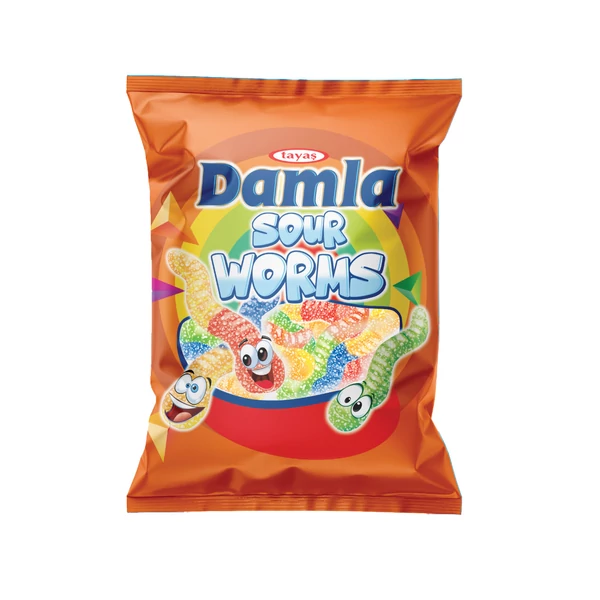 Damla Sour worm savanyú gumicukor 80g