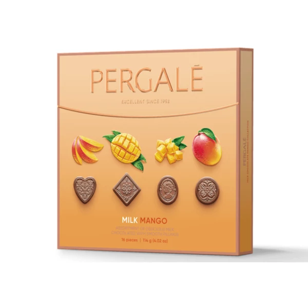 Pergalé mangós krémmel töltött csokoládé desszert 114g