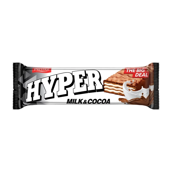 Hyper Black kakaós bevonatba mártott tejkrémmel töltött ostya 50g