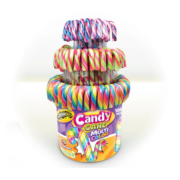 Johny Bee Candy Cane sétapálca alakú nyalóka különböző ízekben 100x12g