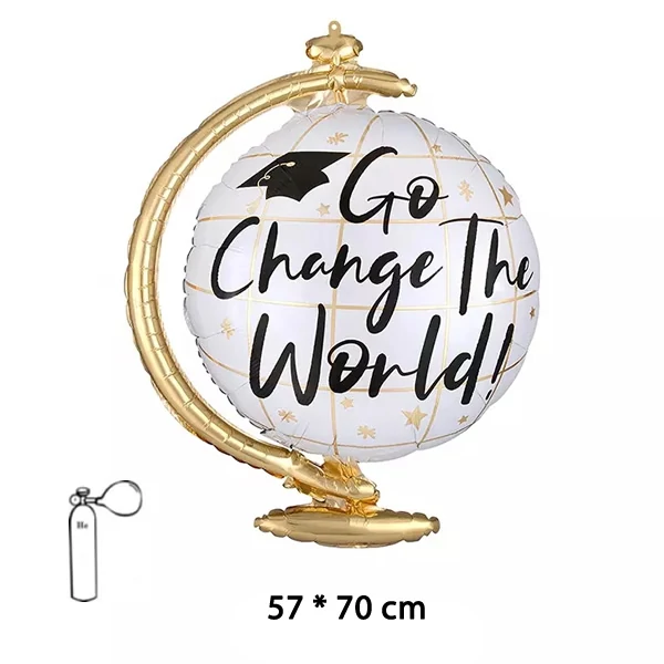 Földgömb formájú ballagási fólialufi 57x70cm