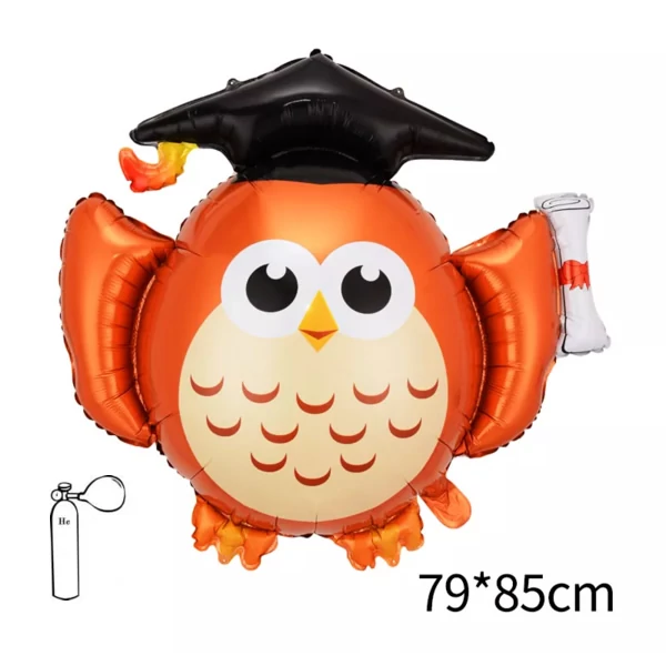 Bagoly mintás ballagási fólialufi 79x85cm