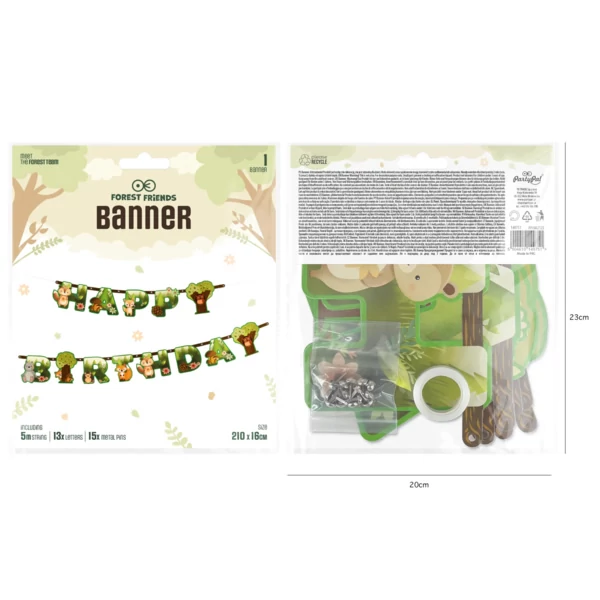 Az erdő állatai party füzér 210x16cm