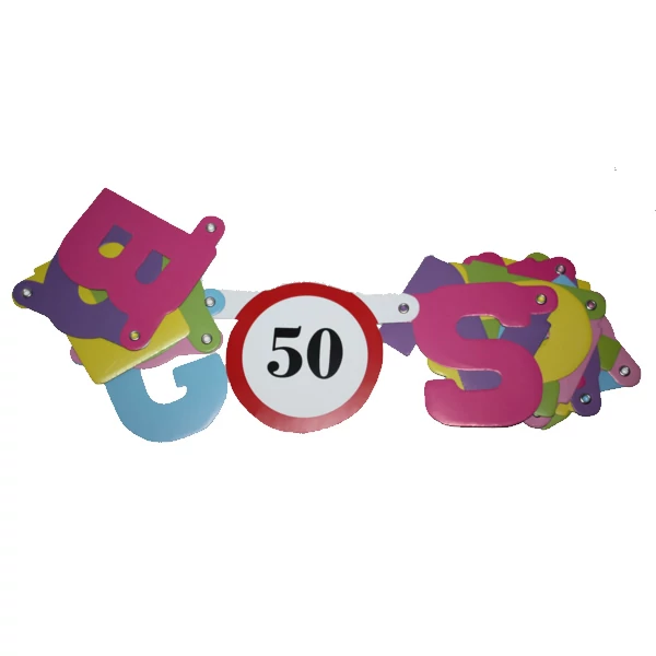 50-es évszámos party füzér