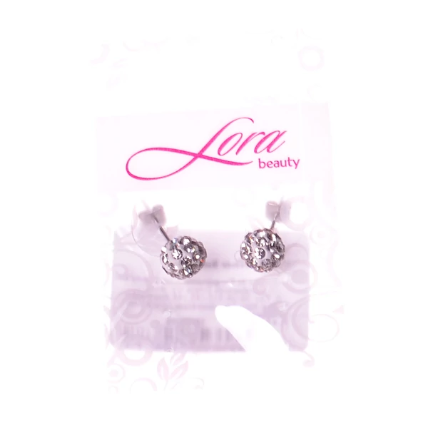 Lora fehér fülbevaló SW 8mm 841145