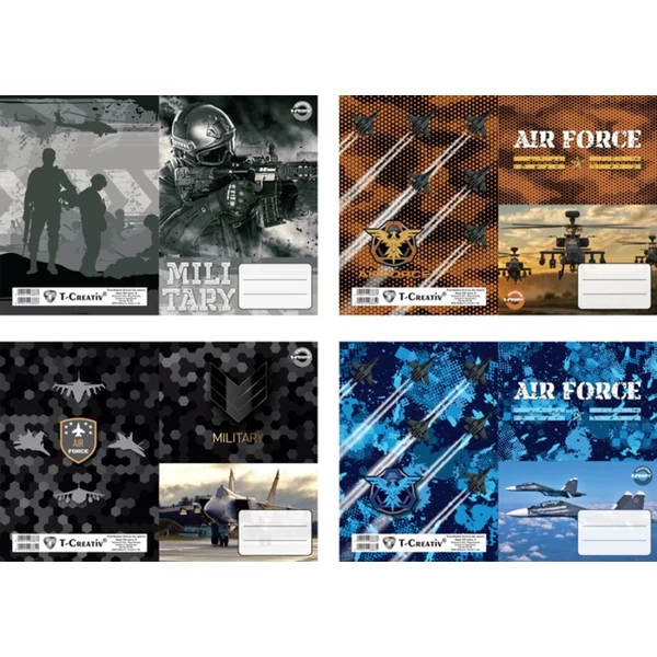 T-Creative army A/5 füzetborító többféle változatban 1db-os kiszerelésben N12067TAR
