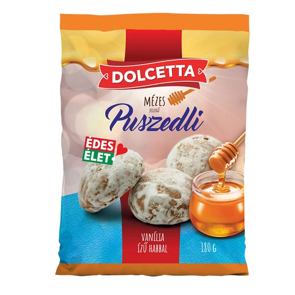 Dolcetta mézes jellegű puszedli vanília habbal 180g