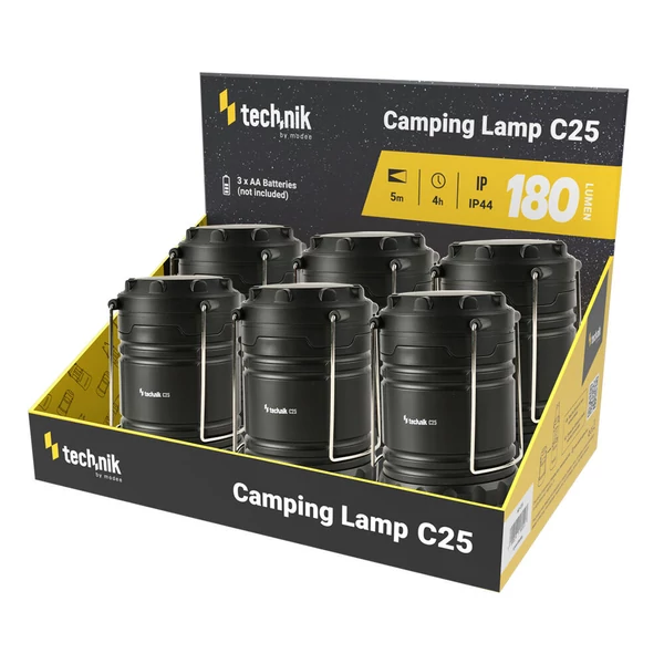Technik kemping lámpa 180LM 3XAA (elem nem tartozék) MT-C25