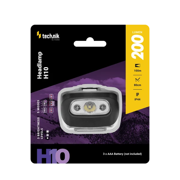 technik fejlámpa 200LM 3XAAA (elem nem tartozék) MT-H10